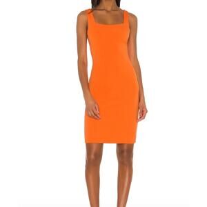 Alice Olivia Orange Monarch Addie Midi Dress Size 8